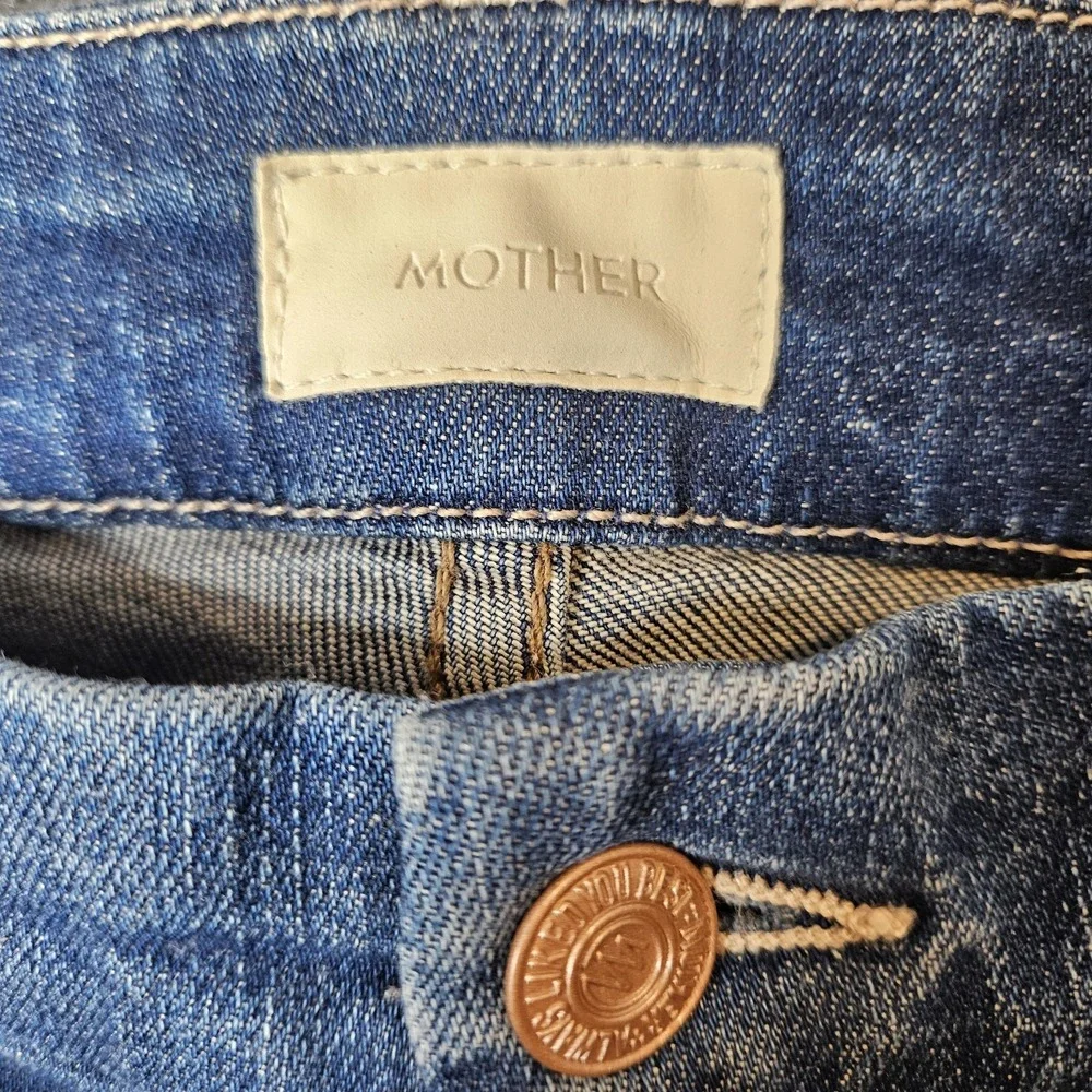MOTHER Blue Cropped Ankle Jeans